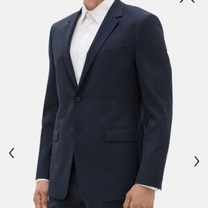 Theory Blue Suit with Tailored Fit and Notched Lapel